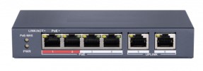 HUB Switch HIWATCH DS-S604P 6-port 10/100M PoE 2 × 10/100M 4-port POE 35W