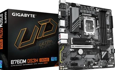 MB LGA1700 GIGABYTE B760M DS3H DDR4 GEN5,4xDDR4,12xUSB,4xSATA3,mATX,M.2,PCIe16x, 2PCIe1x,VGA HDMI,DP