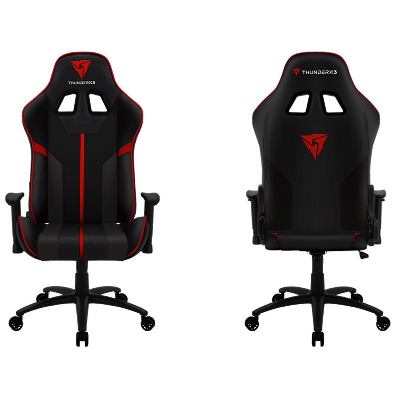 Gaming Chair ThunderX3 BC3 BLACK&RED 65mm wheels PVC Leather