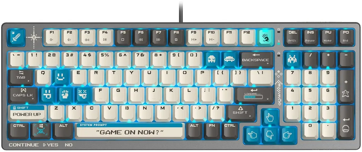 A4TECH BLOODY S98 BLOODY PIXELS BLUE GAMING MECHANICAL BLMS RED PLUS SWITCH RGB KEYBOARD USB US+RUS