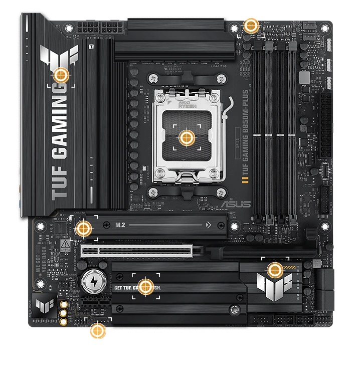 MB AM5 ASUS TUF GAMING B850M-PLUS,4xDDR5,12xUSB,mATX,3xM.2,2PCIe16x, PCIe1x DP HDMI