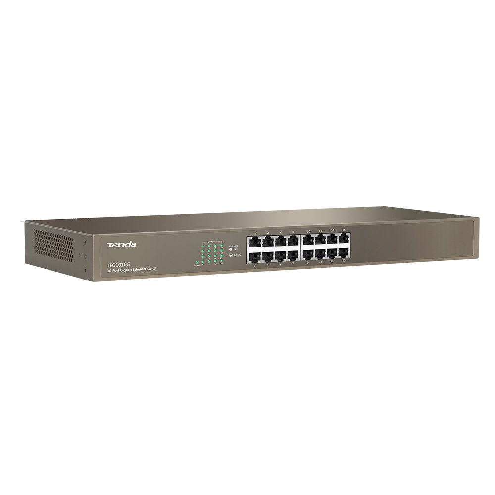 HUB Switch Tenda TEG1016D 16port 10/100/1000M Gigabit 13" Rackmount Metal case