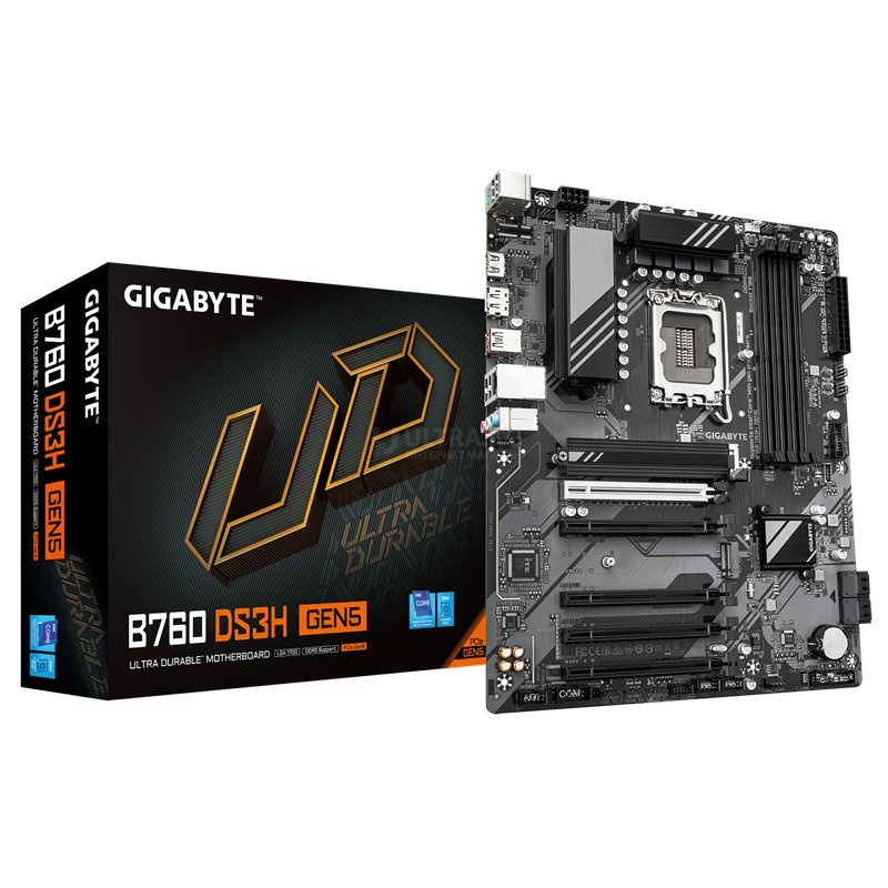 MB LGA1700 GIGABYTE B760 DS3H GEN5,4xDDR5,11xUSB,4xSATAIII,ATX,M.2,5xPCIe16x, HDMI,DP