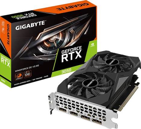 GEFORCE RTX3050 6GB GDDR6 96bit 1477Mhz 2xDP 2xHDMI GIGABYTE GV-N3050WF2OCV2-6GD