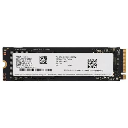 SSD SAMSUNG PM9C1 MZ-VL85120 512GB M.2 NVME PCIE Gen4 x4 2280 4900 / 2500 MB/s