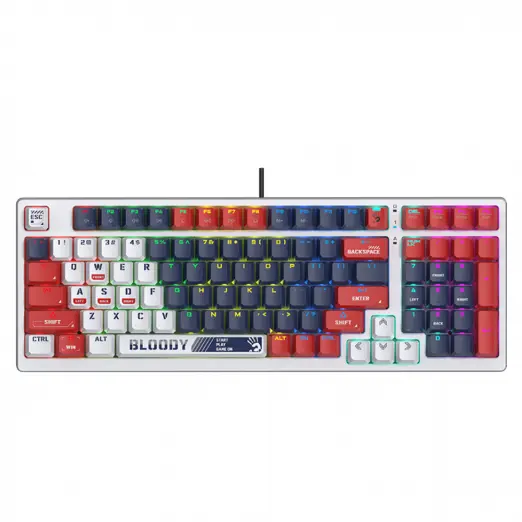 A4TECH BLOODY S98 SPORTS NAVY GAMING MECHANICAL BLMS RED SWITCH RGB KEYBOARD USB US+RUS