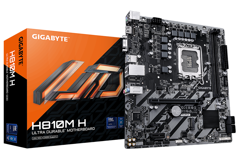 MB LGA1851 GIGABYTE H810M H,2xDDR5,9xUSB,mATX,1xM.2, 4xSATA, 1PCIe16x, 1PCIe1x, HDMI,VGA