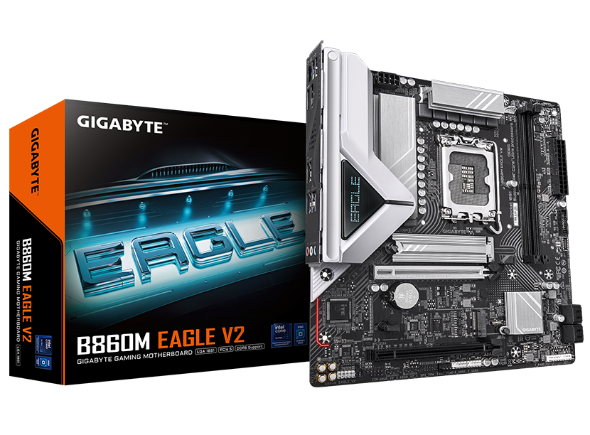 MB LGA1851 GIGABYTE B860M EAGLE V2,2xDDR5,9xUSB,mATX,2xM.2, 4xSATA, 1PCIe16x, 1PCIe1x, HDMI,DP